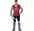 Disfraz de Caballero Medieval rojo y gris para hombre