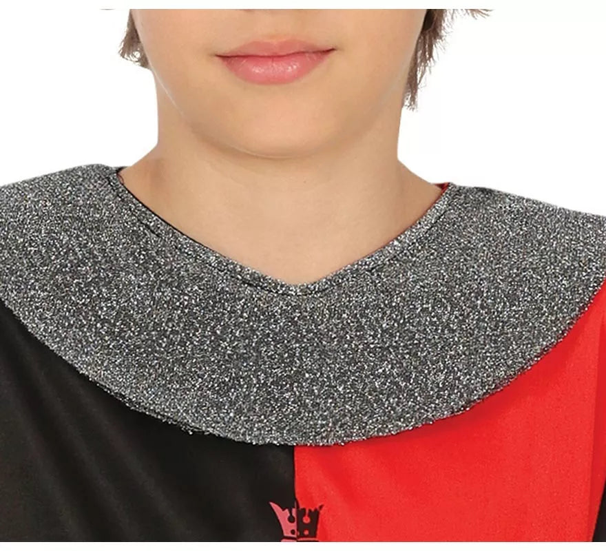 Translation missing: de.Disfraz de Caballero Medieval rojo y negro para niño