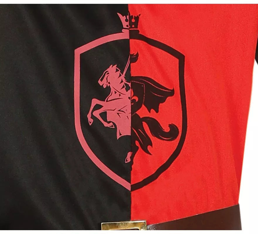 Translation missing: de.Disfraz de Caballero Medieval rojo y negro para niño