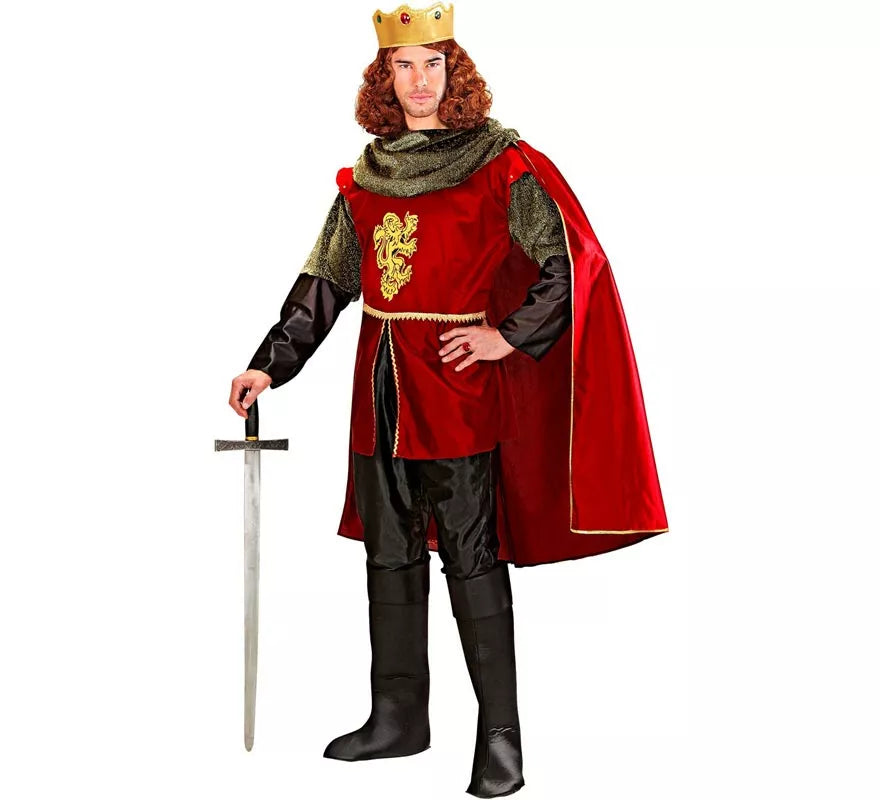 Disfraz de Caballero Real rojo y verde para hombre