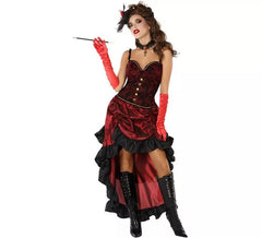 Rotes Cabaretera Kostüm für Damen