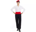 Disfraz de Caganer blanco y negro con fajín para hombre