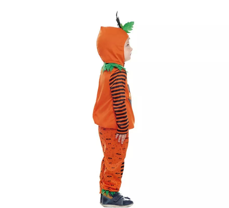 Disfraz de Calabaza a rayas con gorro para bebé y niños