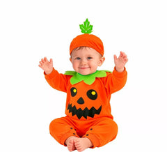 Kürbiskostüm mit Blatt für Babys