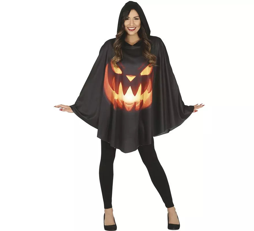 Translation missing: de.Disfraz de Calabaza en Poncho Negro para mujer