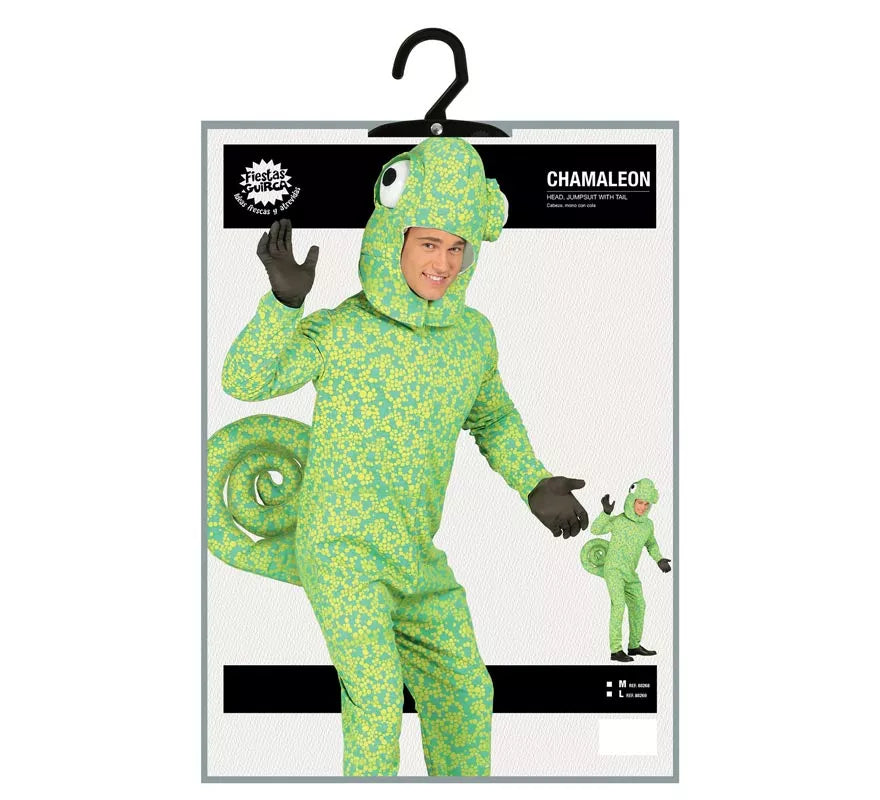 Translation missing: de.Disfraz de Camaleón verde moteado para hombre