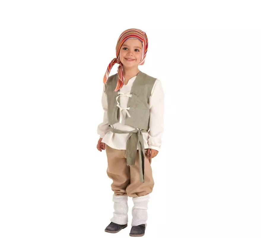 Translation missing: de.Disfraz de Campesino Medieval Carlos para niño
