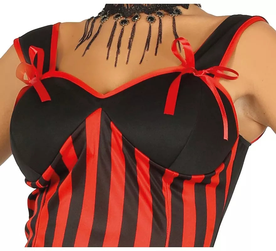 Translation missing: de.Disfraz de Can Can rojo y negro para mujer