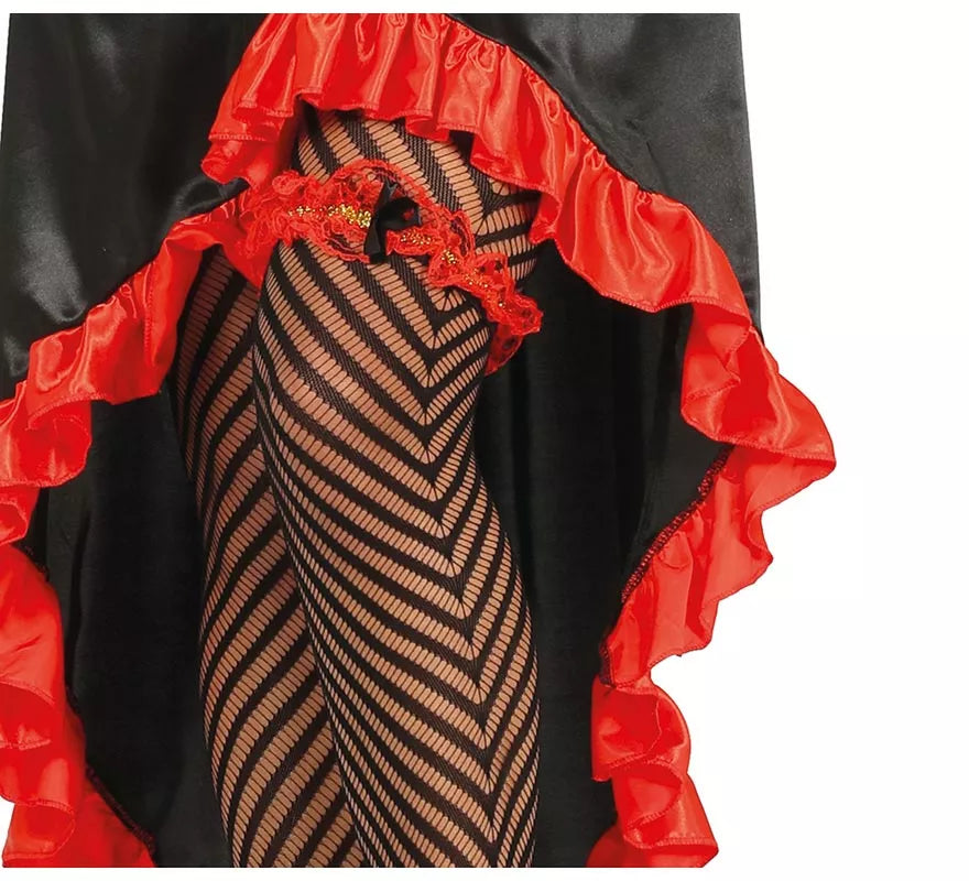 Translation missing: de.Disfraz de Can Can rojo y negro para mujer