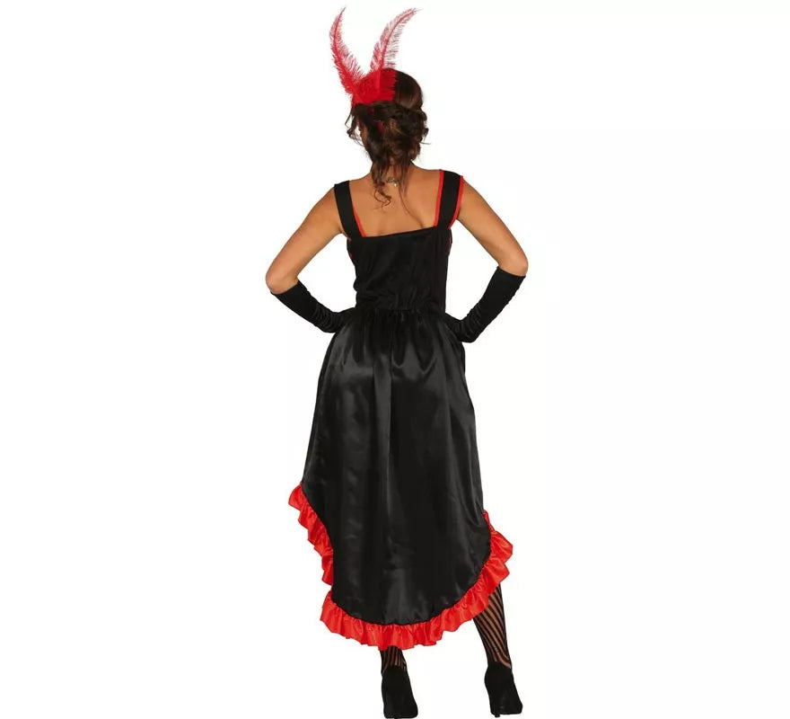 Translation missing: de.Disfraz de Can Can rojo y negro para mujer