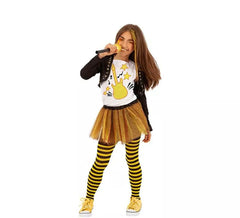 Yellow Pop Singer Kostüm für Mädchen