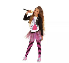 Pinkes Pop Singer Kostüm für Mädchen