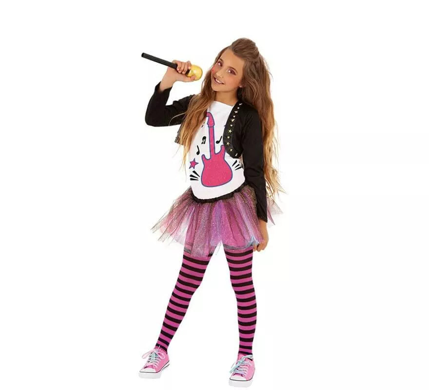 Translation missing: de.Disfraz de Cantante Pop Rosa para niña