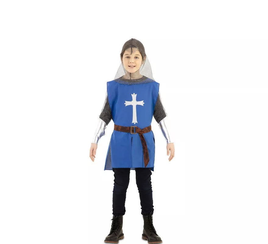 Translation missing: de.Disfraz de Capa Guerrero Medieval Azul para niños