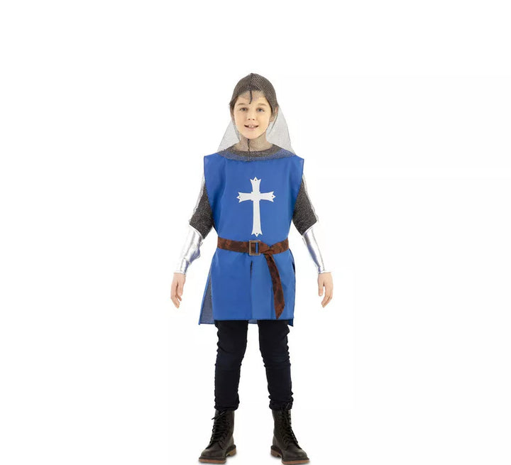 Disfraz de Capa Guerrero Medieval Azul para niños