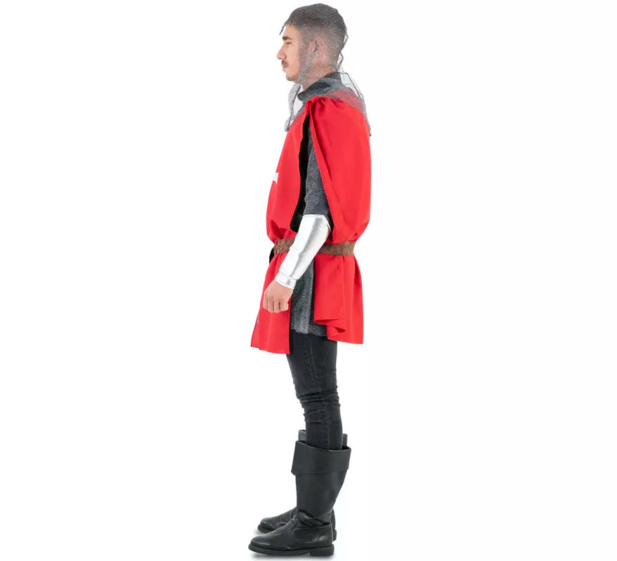 Translation missing: de.Disfraz de Capa Guerrero Medieval Roja para hombre