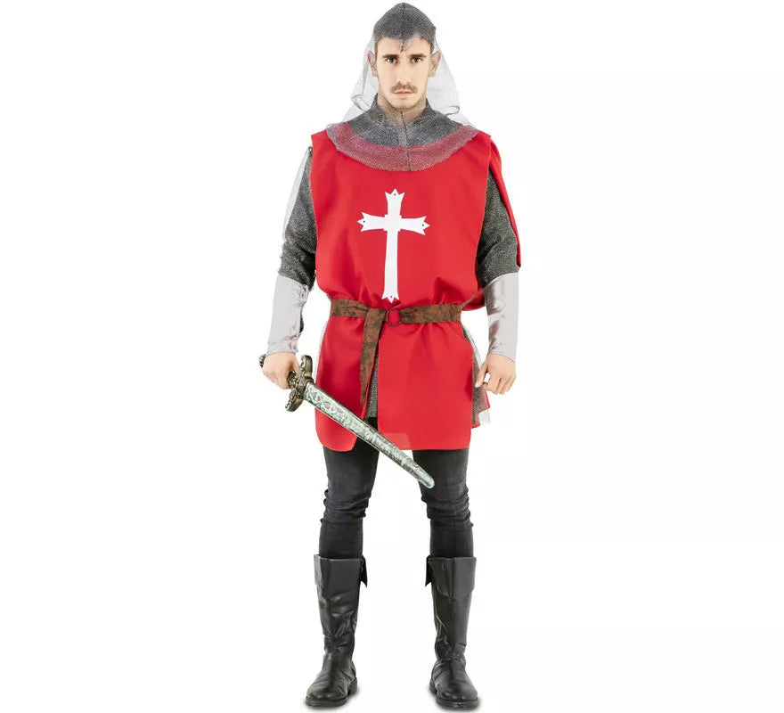 Translation missing: de.Disfraz de Capa Guerrero Medieval Roja para hombre