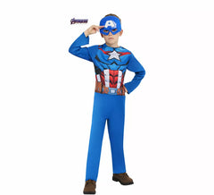 Klassisches Captain America Kostüm mit Maske für Jungen