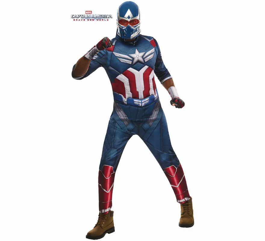 Translation missing: de.Disfraz de Capitán América Deluxe para hombre