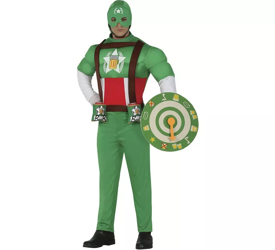 Translation missing: de.Disfraz de Capitán Cerveza Verde para hombre