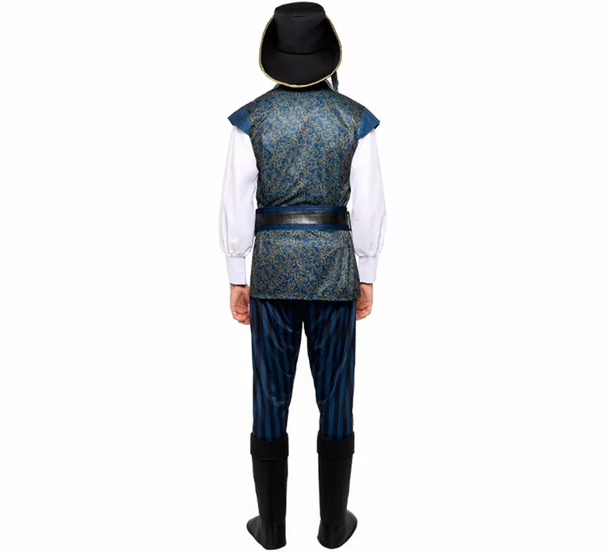 Translation missing: de.Disfraz de Capitán Pirata azul para hombre