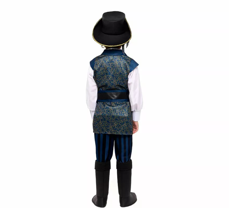 Disfraz de Capitán Pirata azul para niño