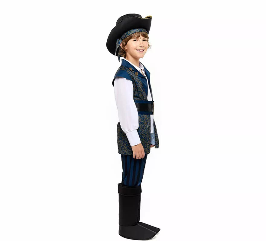 Translation missing: de.Disfraz de Capitán Pirata azul para niño