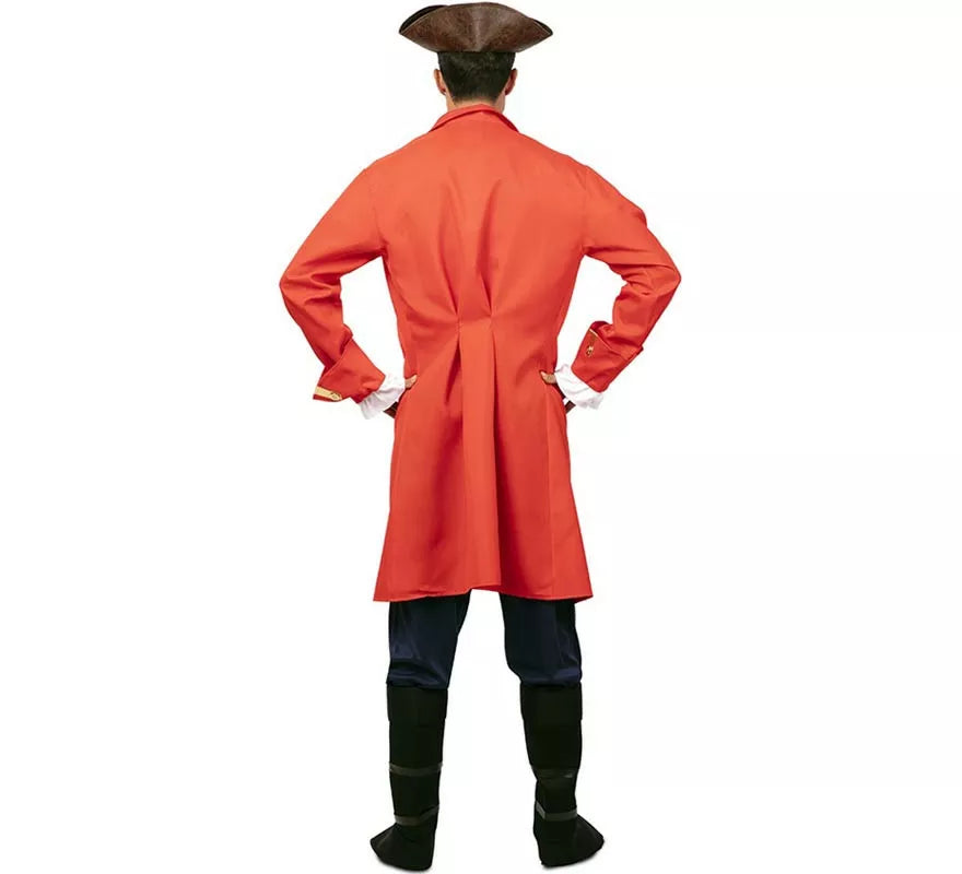 Translation missing: de.Disfraz de Capitán Pirata rojo con cinturón para hombre