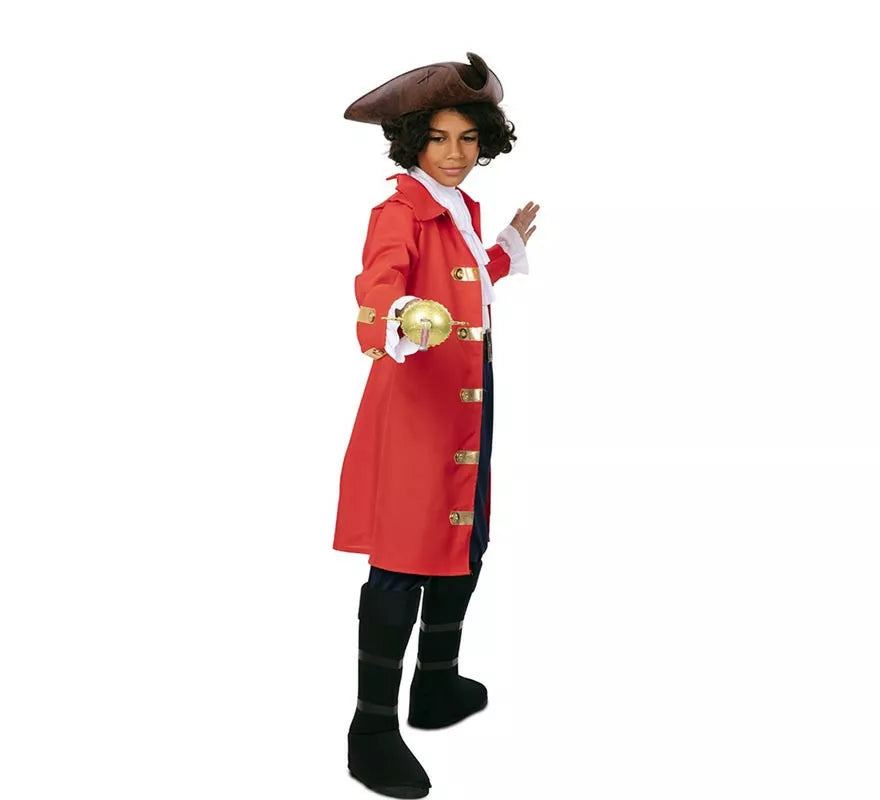 Translation missing: de.Disfraz de Capitán Pirata rojo con cinturón para niño