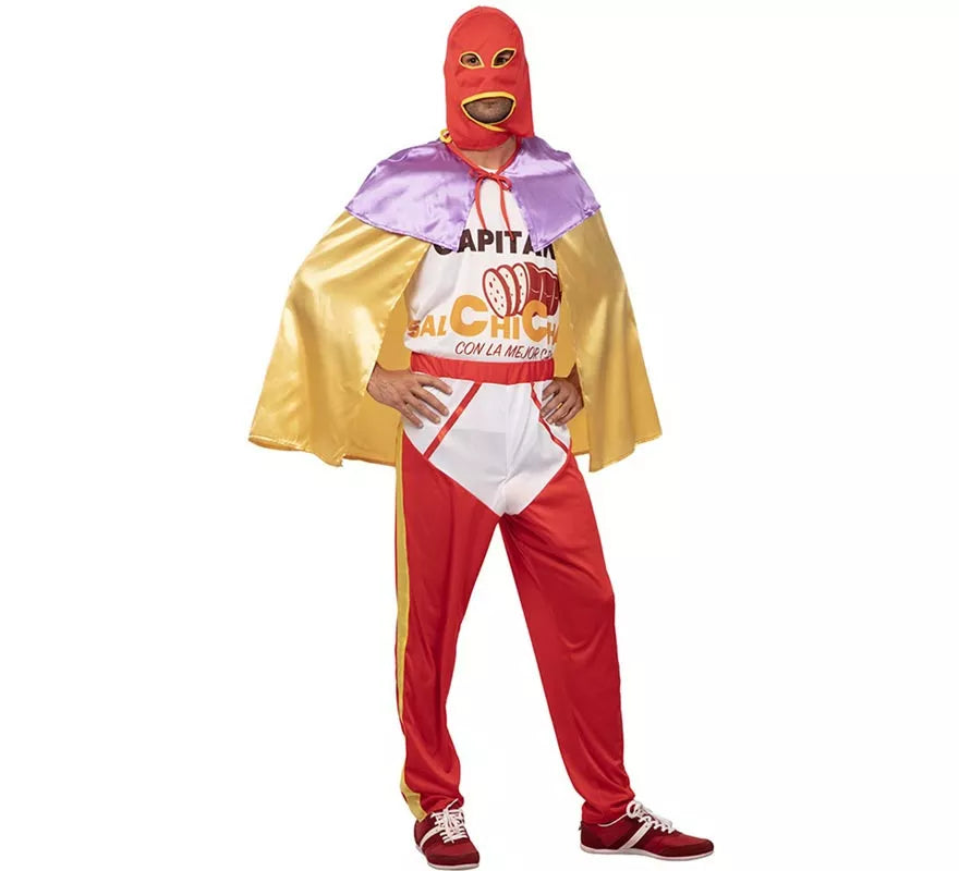 Translation missing: de.Disfraz de Capitán Salchicha con capa para hombre