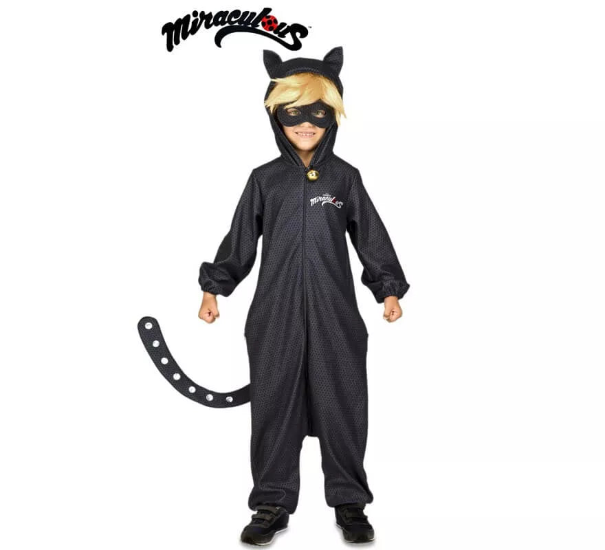 Translation missing: de.Disfraz de Cat Noir Pijama de Miraculous Ladybug con peluca para niño
