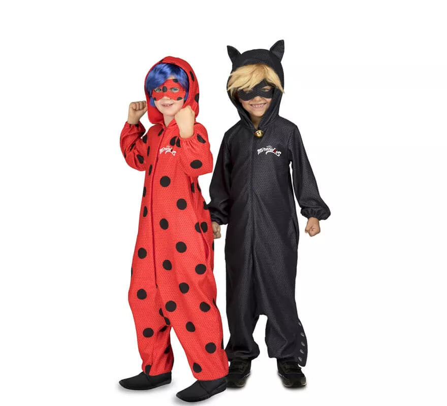 Translation missing: de.Disfraz de Cat Noir Pijama de Miraculous Ladybug con peluca para niño