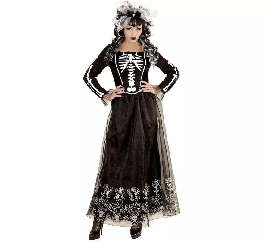Translation missing: de.Disfraz de Catrina Blanco y Negro para mujer