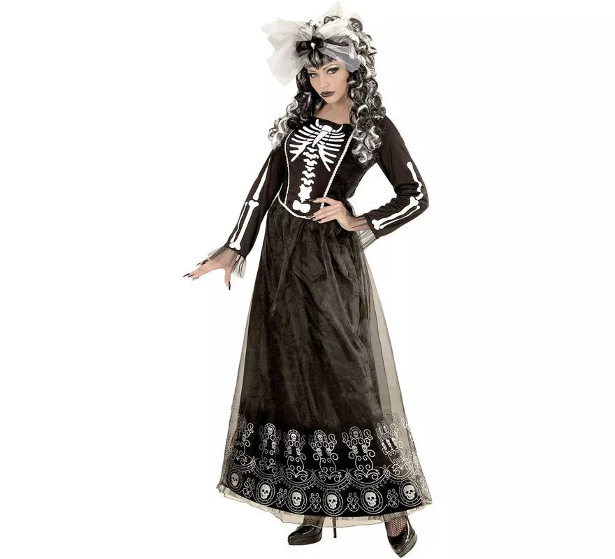 Translation missing: de.Disfraz de Catrina Blanco y Negro para mujer