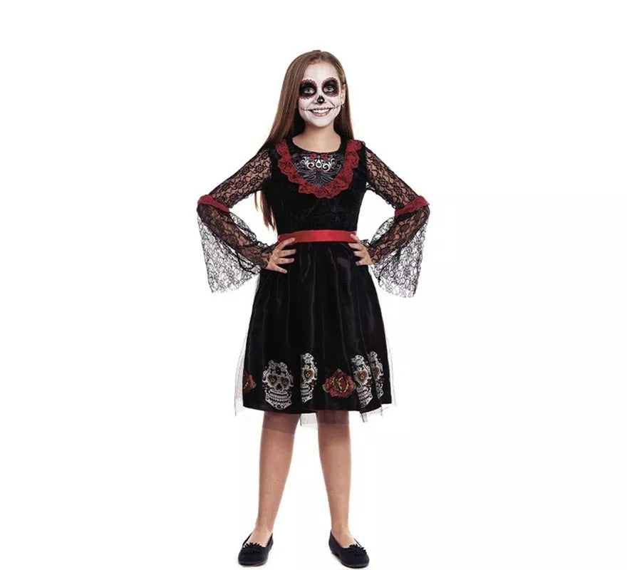 Translation missing: de.Disfraz de Catrina Calaveras para niña