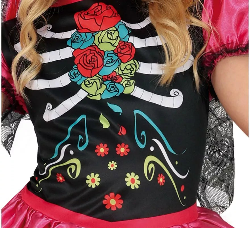 Translation missing: de.Disfraz de Catrina Colores para niña