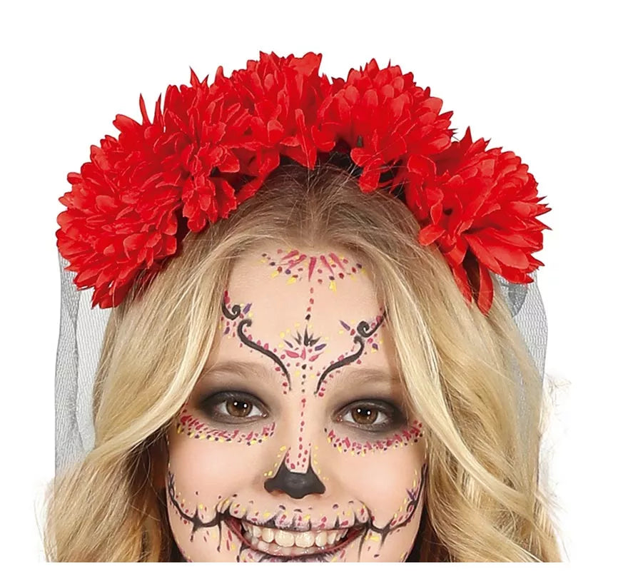Translation missing: de.Disfraz de Catrina con falda larga estampada para niña