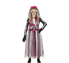 Catrina Kostüm mit rosa Tüllrock für Mädchen