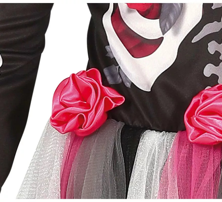 Translation missing: de.Disfraz de Catrina con Falda Rosas en Tul para niña