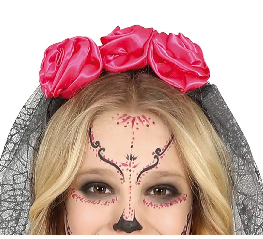Translation missing: de.Disfraz de Catrina con Falda Rosas en Tul para niña