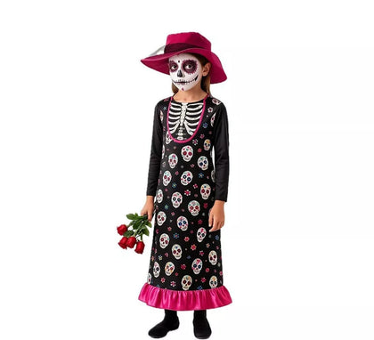 Disfraz de Catrina con Sombrero para niña