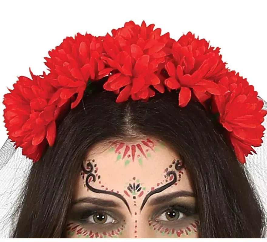Translation missing: de.Disfraz de Catrina con vestido estampado para mujer