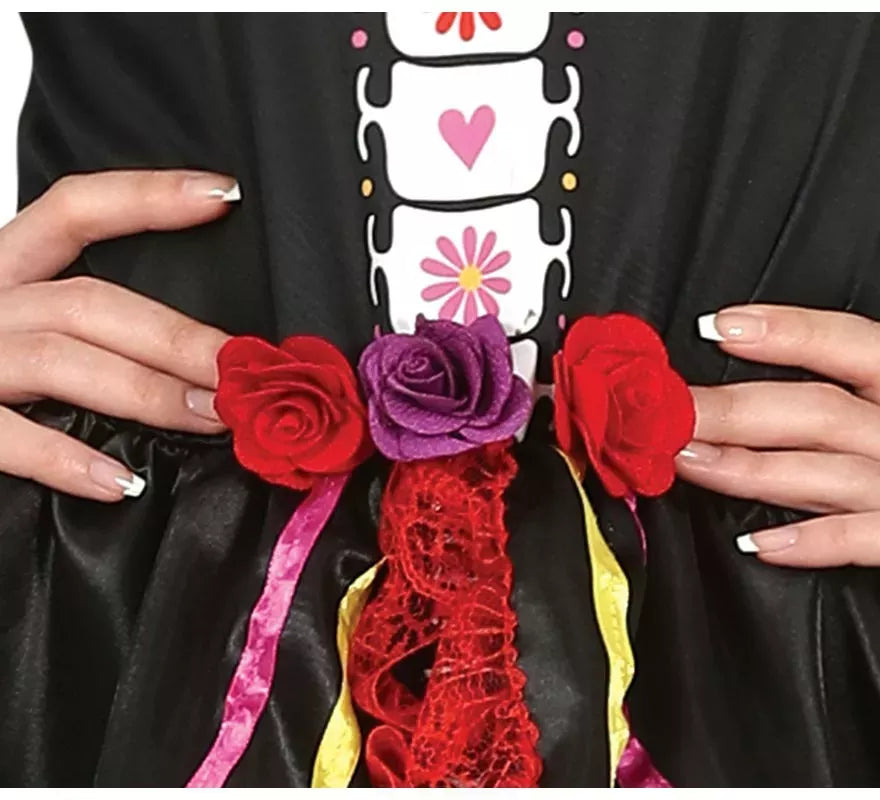 Translation missing: de.Disfraz de Catrina con vestido estampado para mujer