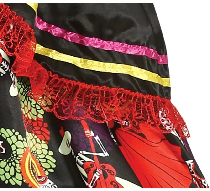 Translation missing: de.Disfraz de Catrina con vestido estampado para mujer