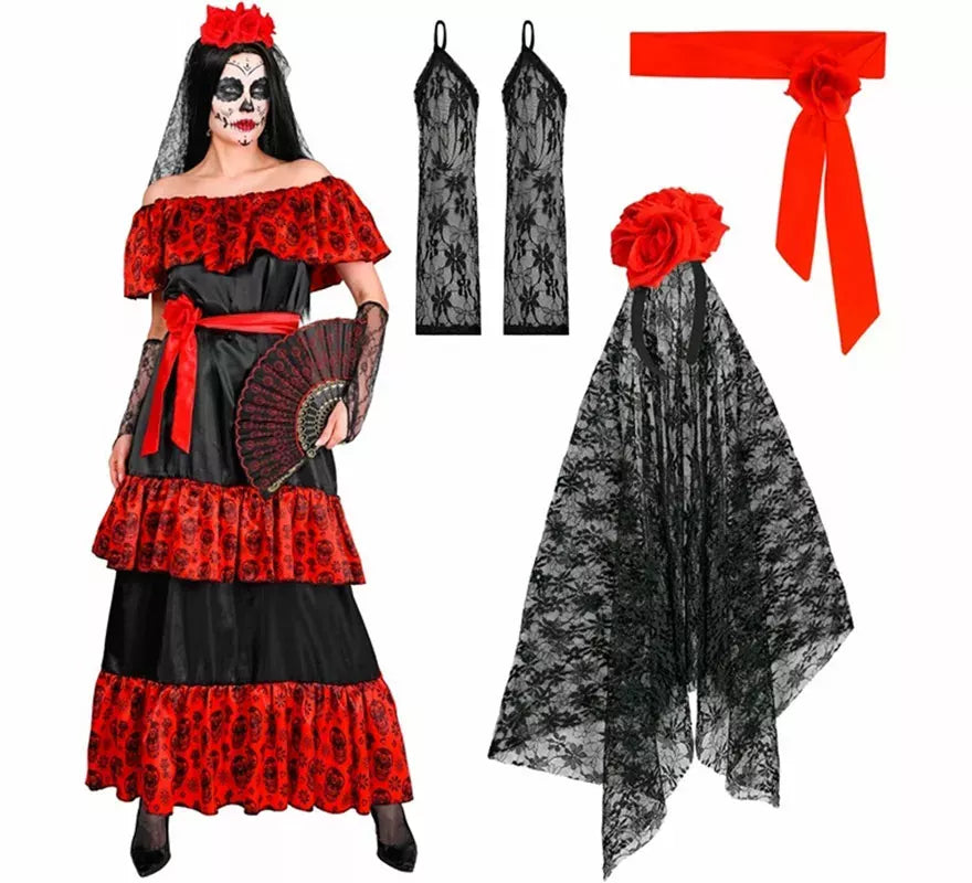 Translation missing: de.Disfraz de Catrina Día de Los Muertos para mujer