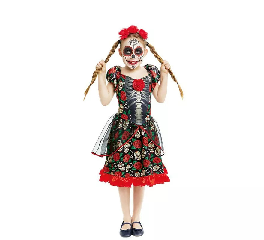 Translation missing: de.Disfraz de Catrina Día de los Muertos para niña