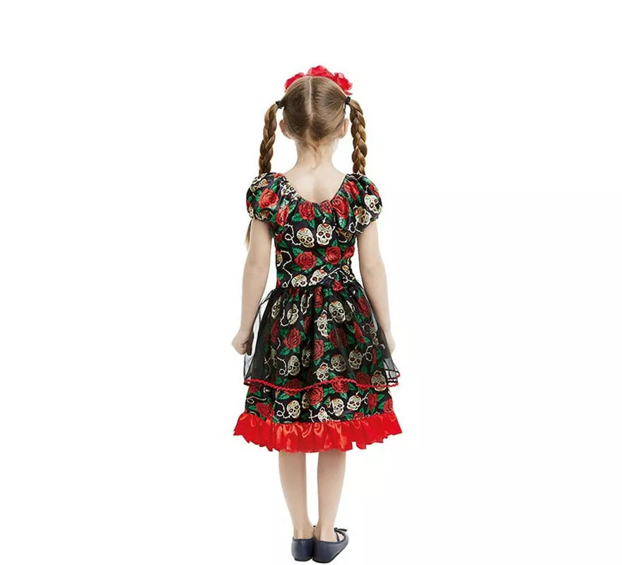 Translation missing: de.Disfraz de Catrina Día de los Muertos para niña