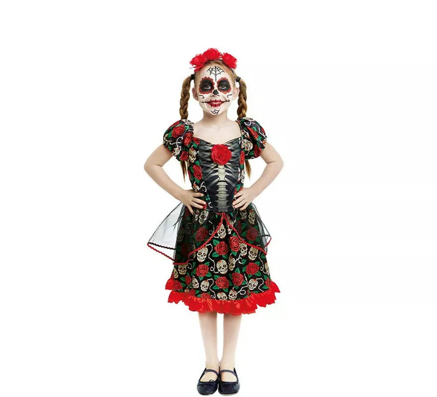 Translation missing: de.Disfraz de Catrina Día de los Muertos para niña