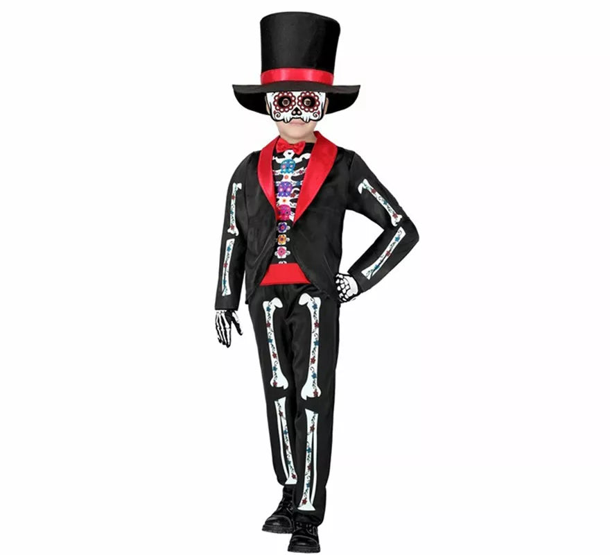 Translation missing: de.Disfraz de Catrina Día de los Muertos para niño