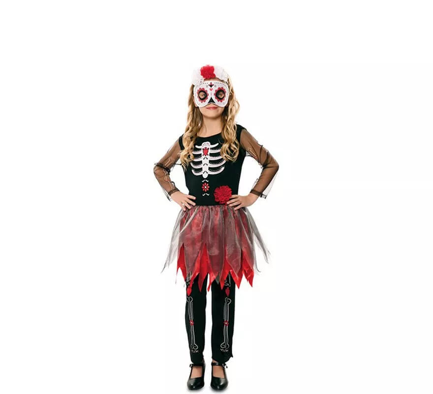 Translation missing: de.Disfraz de Catrina Esqueleto para niña